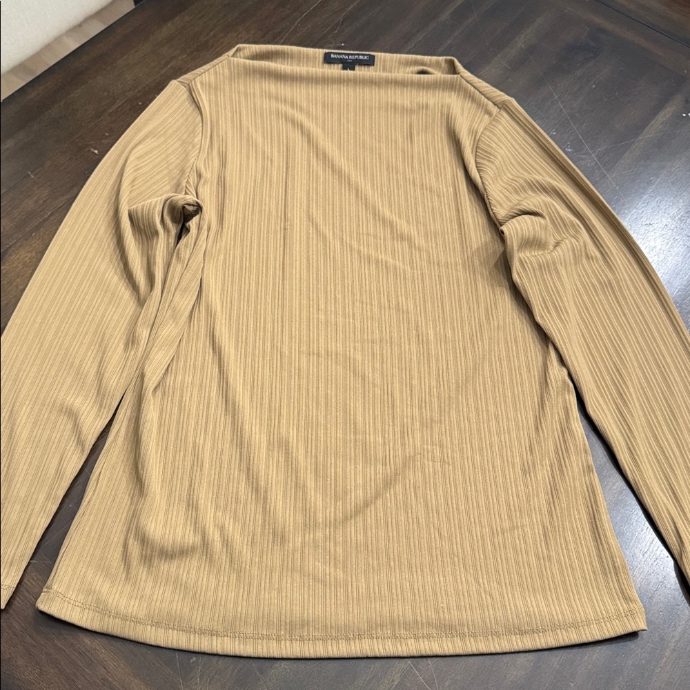 Banana Republic Camel Ribbed Knit Top